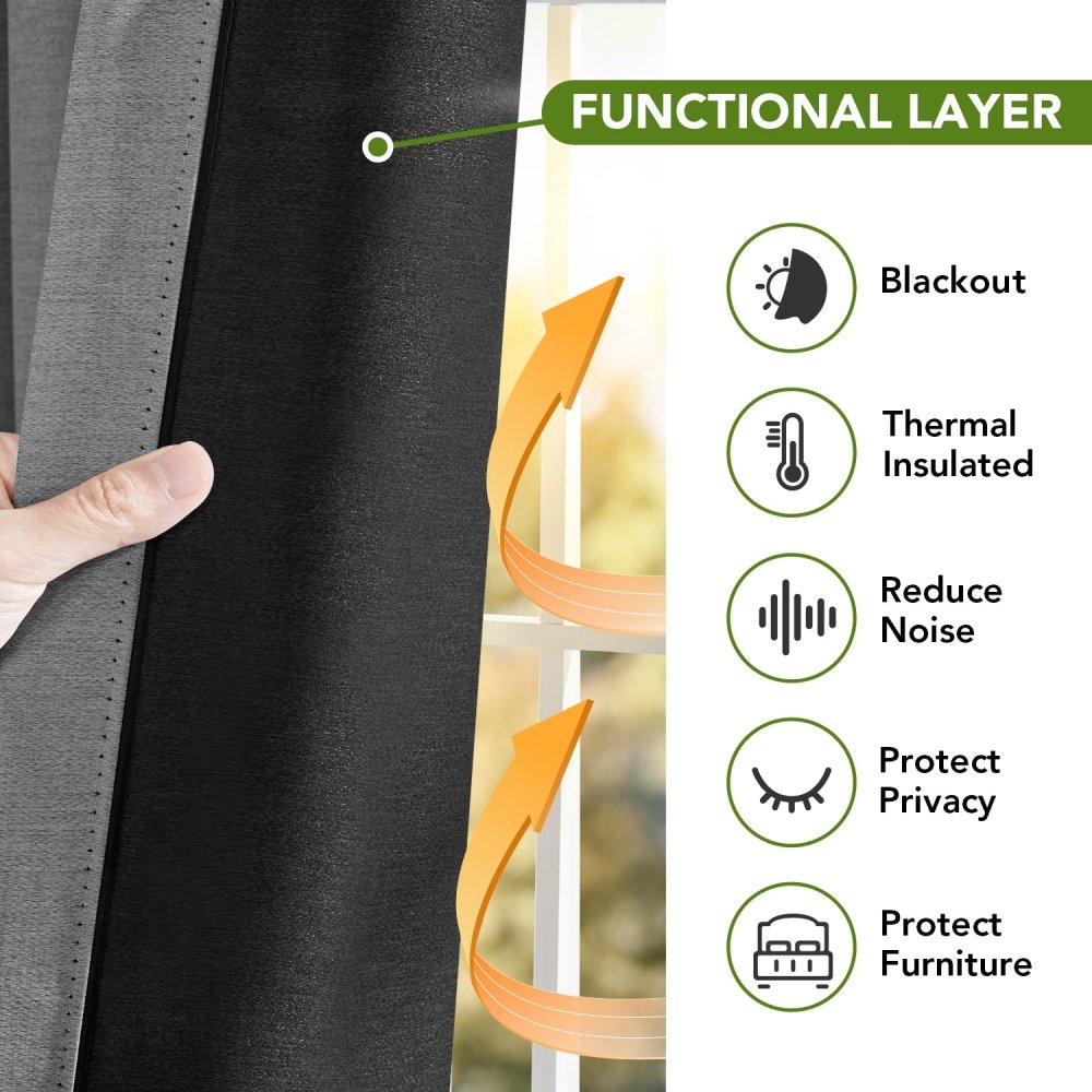 Yvonne Total Blackout Custom Curtains - Deconovo US