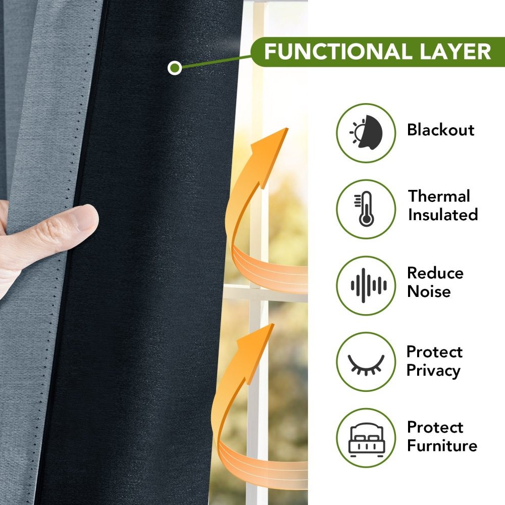 Yvonne Total Blackout Custom Curtains - Deconovo US