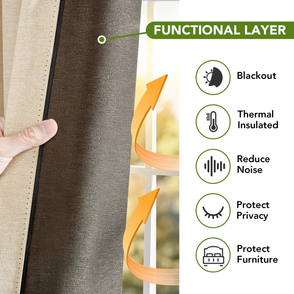 Yvonne Total Blackout Custom Curtains - Deconovo US