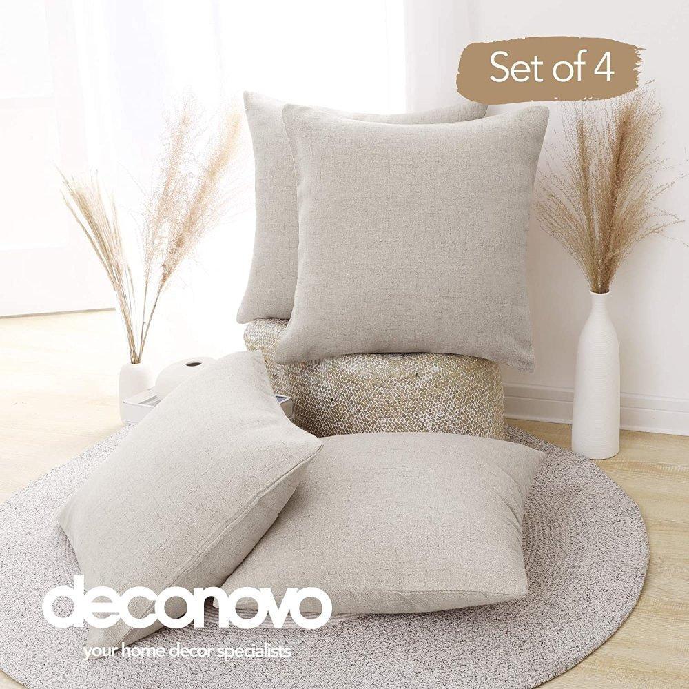 Deconovo 4 Stylish Solid Color Pillow Covers Chic