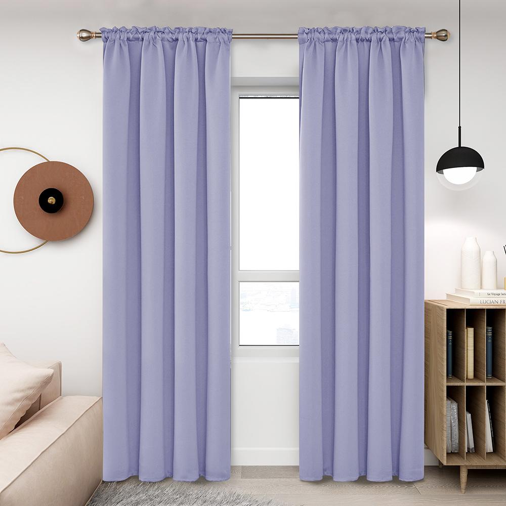 Deconovo Set of 2 Solid Color Blackout Curtains - Rod Pocket