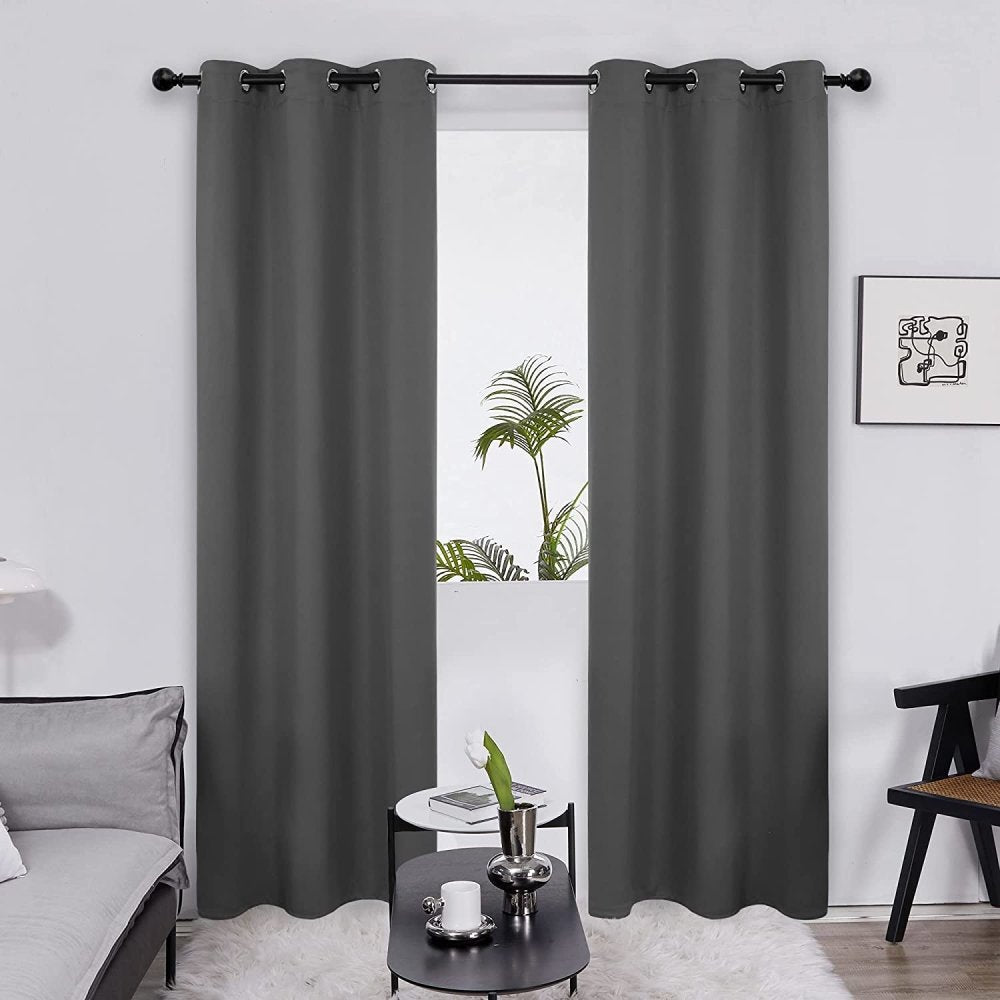 Thermal Insulated Blackout Curtains | Grommet/Eyelet Winter Energy Saving Drapes | 2 Deconovo Panels - Deconovo US