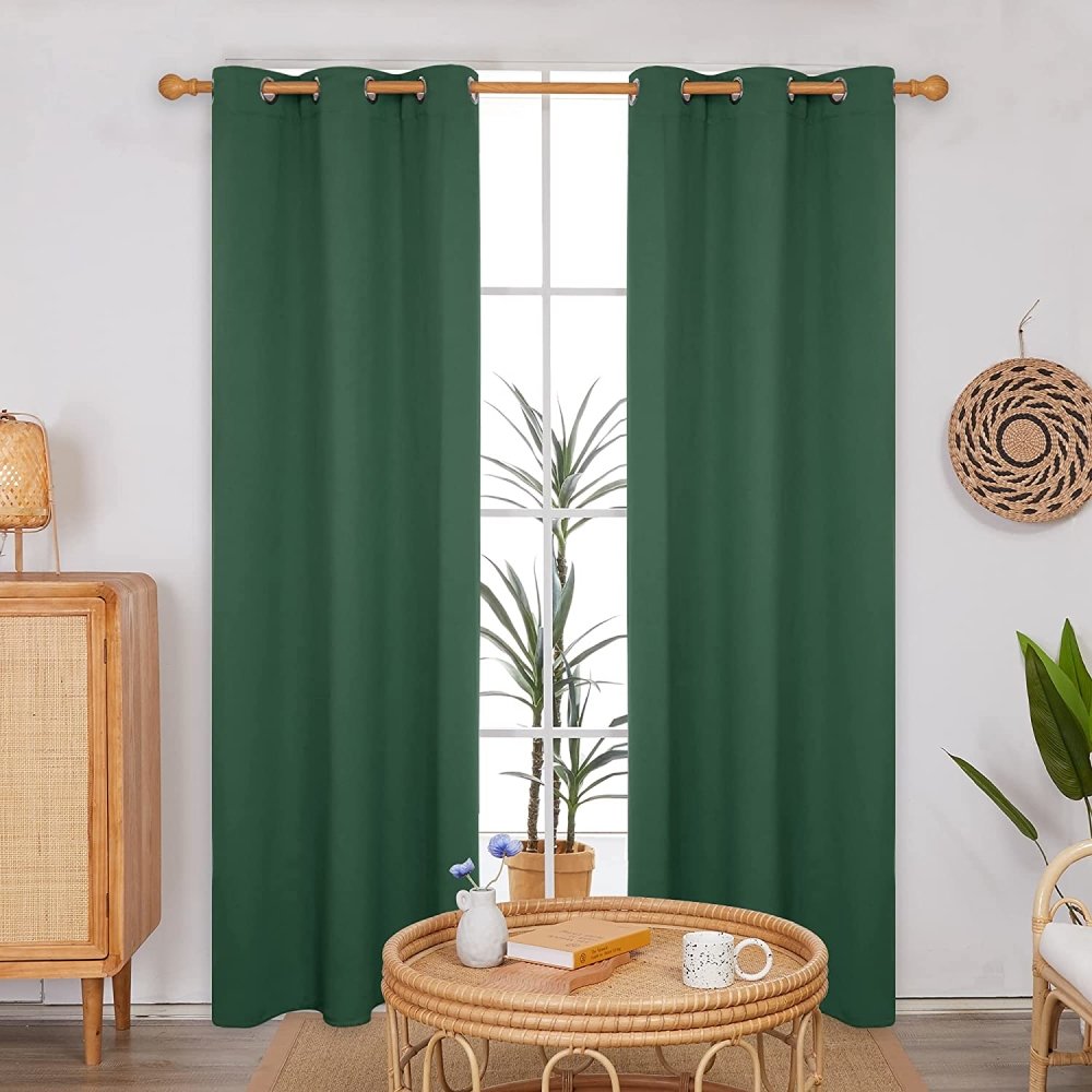 Thermal Insulated Blackout Curtains | Grommet/Eyelet Winter Energy Saving Drapes | 2 Deconovo Panels - Deconovo US