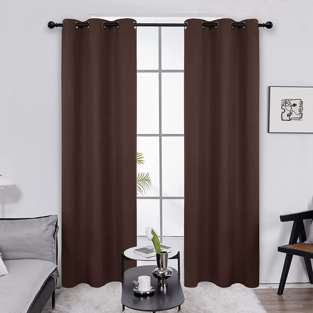 Thermal Insulated Blackout Curtains | Grommet/Eyelet Winter Energy Saving Drapes | 2 Deconovo Panels - Deconovo US