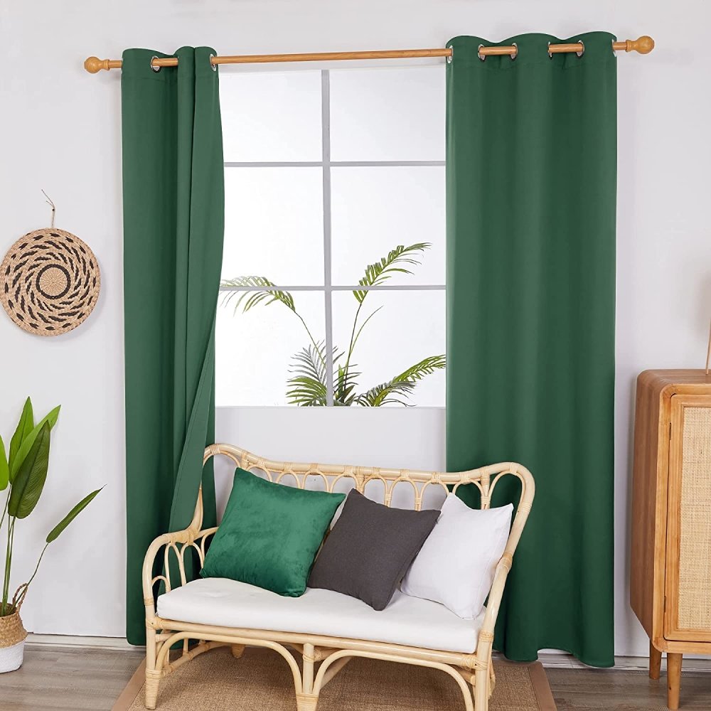 Deconovo Set Of 2 Solid Color Thermal Insulated Blackout Curtains ...